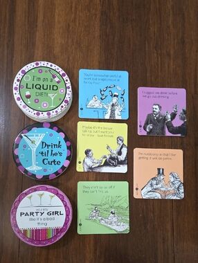 35 ASST PARTY GIRL DRINK TIL HE'S CUTE FUNNY DRUNK SAYING QUOTES COASTERS NEW